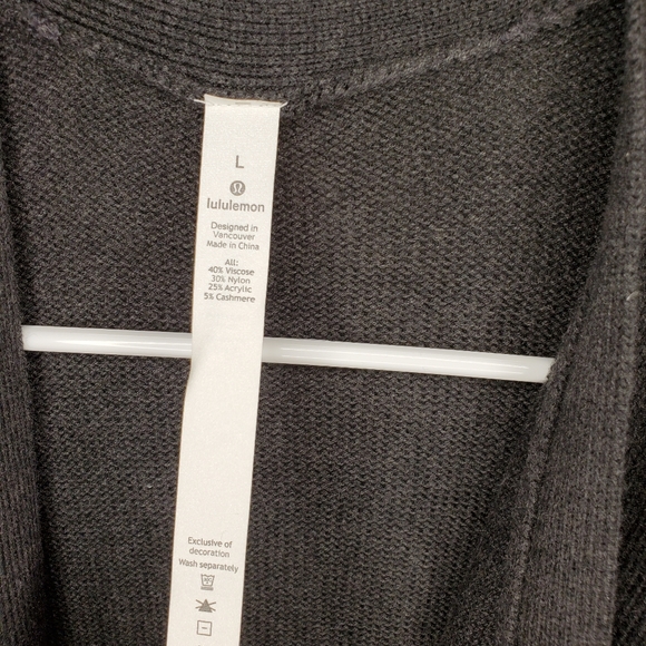 NWT Lululemon Sincerely Yours Wrap Sweater Heathered Deep Coal Size Large - Picture 8 of 12